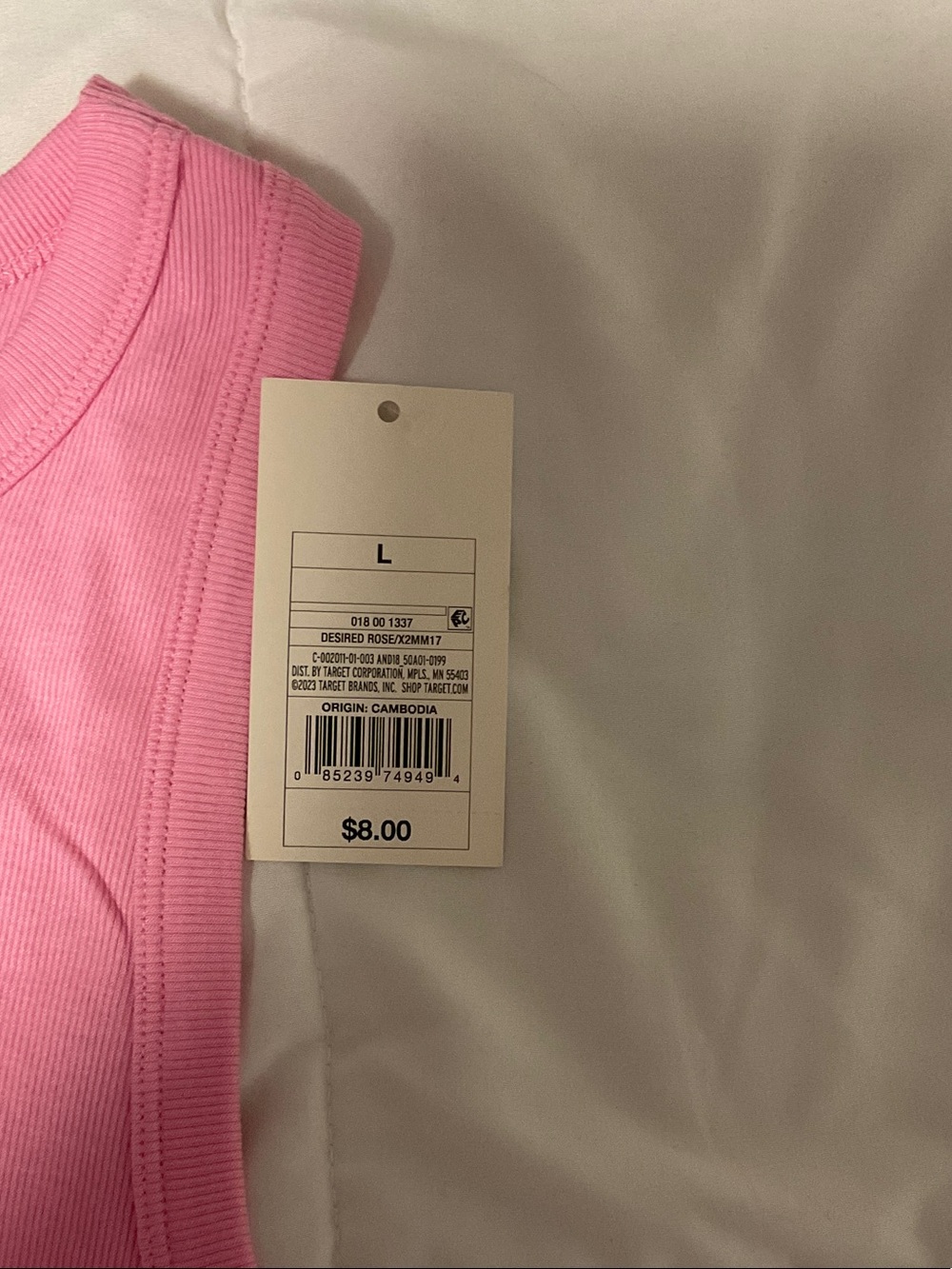 Target Pink Ribbed Tank Top - Picture 2 of 3